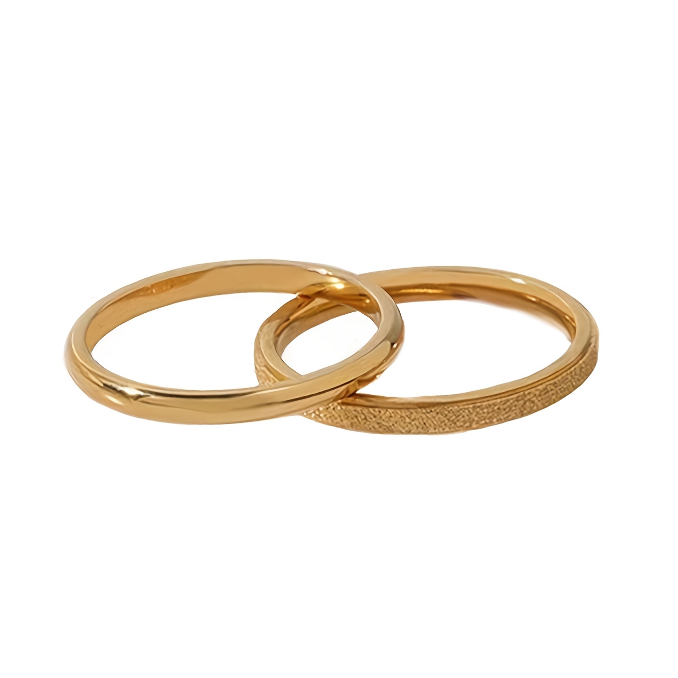 2pc Set Women's Retro Elegant Bling Minimalist Stainless Steel Rings